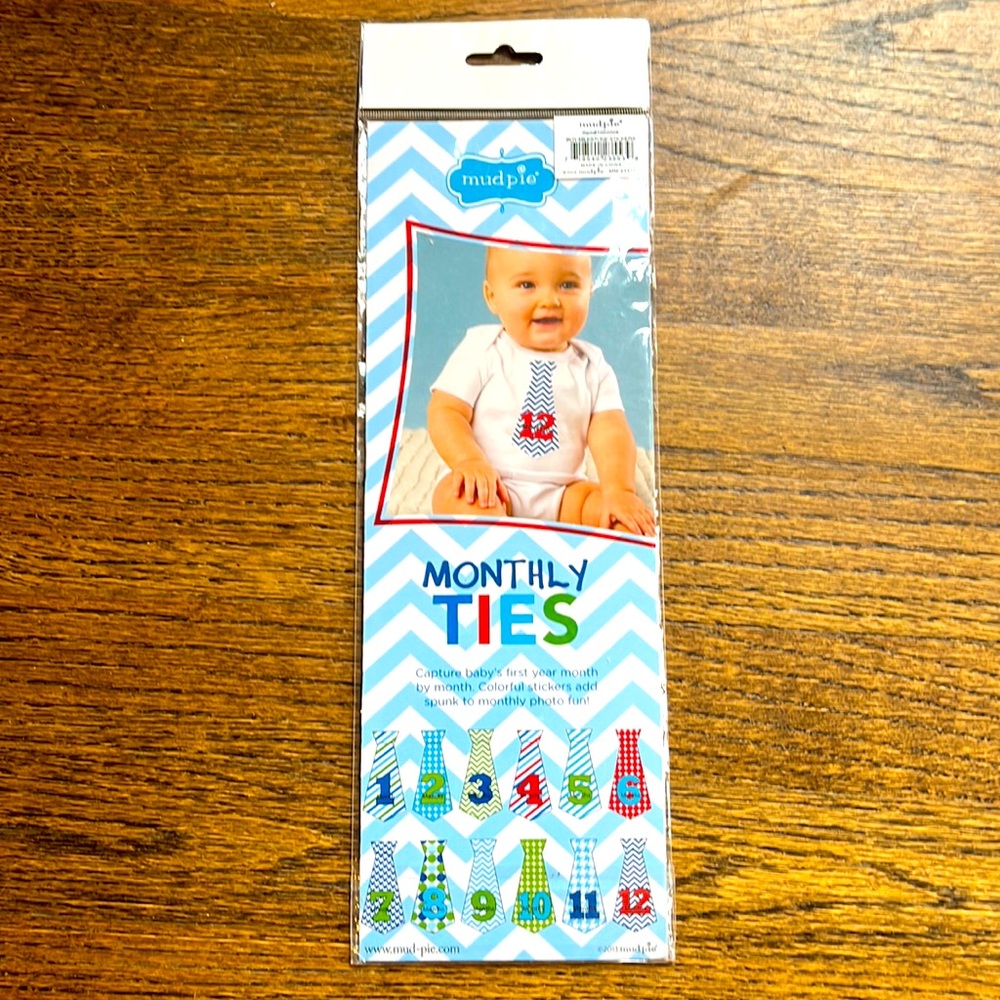 Mud Pie Monthly Sticker Ties. Never opened. So cute!!